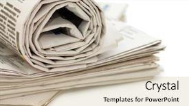  Presentation with newspapers - Presentation theme having mail article - oll of newspapers isolated background and a soft green colored foreground