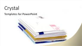  Presentation with white letters - Cool new presentation with mail article - pile of letters isolated backdrop and a white colored foreground
