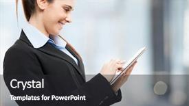  Presentation with using digital tablet - Cool new presentation with reflection in the pond is rounded tall trees along the edge tend upwards into the blue sky on the surface the yellow and orange foliage that has flown over a sunny autumn day backdrop and a violet colored foreground.