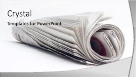  Presentation with newspapers - Colorful presentation theme enhanced with mail article - roll of newspapers backdrop and a white colored foreground