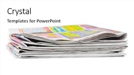  Presentation with newspapers - Colorful PPT layouts enhanced with mail article - stack of newspapers isolated backdrop and a white colored foreground