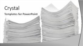  Presentation with article - Colorful PPT layouts enhanced with mail article - two stack of papers backdrop and a  colored foreground