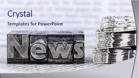  Presentation with newsletters - Theme consisting of mail article - word news written with lead background and a sky blue colored foreground