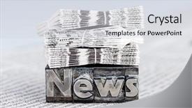  Presentation with newsletters - Beautiful theme featuring mail article - word news written with lead backdrop and a sky blue colored foreground