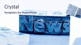  Presentation with newsletters - Presentation theme featuring mail article - word news written with lead background and a sky blue colored foreground