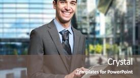  Presentation with business environment using laptops globe - Presentation having mail article - young businessman using his tablet background and a violet colored foreground