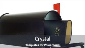  Presentation with holy bible - Audience pleasing presentation theme consisting of mail box containing holy bible backdrop and a  colored foreground