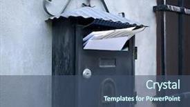  Presentation with mail - PPT layouts with mail box on a wall background and a ocean colored foreground