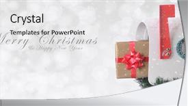  Presentation with merry christmas - Beautiful theme featuring mail box with christmas present backdrop and a white colored foreground
