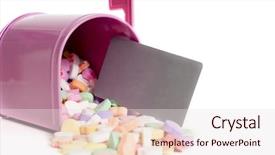  Presentation with conversation hearts - Beautiful PPT layouts featuring mail box with conversation hearts backdrop and a lemonade colored foreground