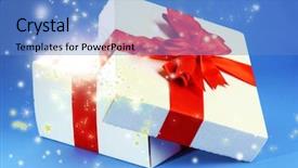  Presentation with mail - Cool new presentation theme with mail delivery - gift box with bright light backdrop and a teal colored foreground