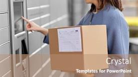  Presentation with touch screen - PPT layouts enhanced with mail-delivery-and-post-service background and a coral colored foreground