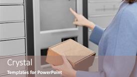  Presentation with touch screen - Theme having mail-delivery-and-post-service background and a coral colored foreground