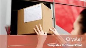  Presentation with mail - Beautiful PPT theme featuring mail-delivery-and-post-service backdrop and a coral colored foreground