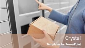  Presentation with mail - Beautiful presentation design featuring mail-delivery-and-post-service backdrop and a coral colored foreground