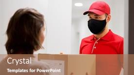  Presentation with virus disease - PPT layouts with mail-delivery-shipment-and-pandemic background and a coral colored foreground