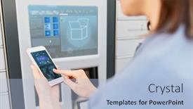  Presentation with touch screen technology - Beautiful slide deck featuring mail-delivery-technology-and-post backdrop and a light blue colored foreground