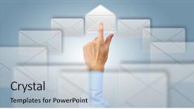  Presentation with wedding invitation icon - Slides having mail letter - arm press button in envelope background and a lemonade colored foreground