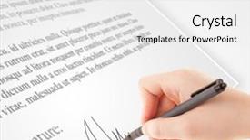  Presentation with legal - Colorful slide set enhanced with mail letter - hand writing personal signature backdrop and a  colored foreground