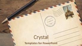  Presentation with old pen - Colorful slide set enhanced with mail letter - old postcard with pen backdrop and a lemonade colored foreground