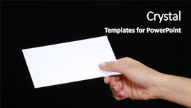  Presentation with black hand - Beautiful PPT theme featuring mail letter - young woman hand holding backdrop and a black colored foreground