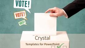  Presentation with voting - Amazing presentation theme having mail mark - hand placing a voting slip backdrop and a cream colored foreground