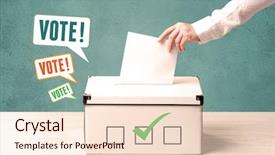  Presentation with voting - Slide deck with mail mark - hand placing a voting slip background and a lemonade colored foreground