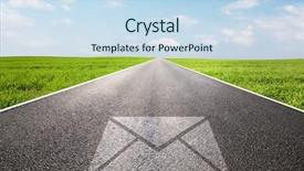  Presentation with highway road accidents - Amazing PPT layouts having mail message symbol on long backdrop and a sky blue colored foreground