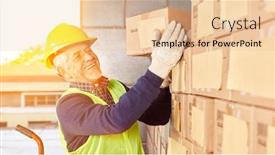  Presentation with mail - Cool new PPT layouts with mail-order-pickers-prepare-box backdrop and a lemonade colored foreground