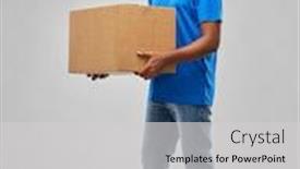  Presentation with mail - PPT layouts having mail-service-and-shipment-concept background and a light gray colored foreground