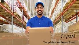  Presentation with mail - Theme having mail service and shipment concept background and a coral colored foreground