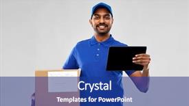  Presentation with mail - Colorful theme enhanced with mail service technology and shipment backdrop and a  colored foreground