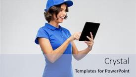  Presentation with mail - Amazing theme having mail-service-technology-and-shipment backdrop and a light blue colored foreground