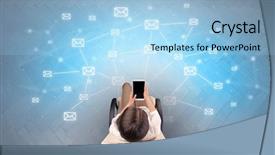  Presentation with mail - Amazing slides having mail symbols with woman using backdrop and a  colored foreground