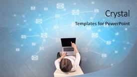  Presentation with mri device - Slide set featuring mail symbols with woman using background and a light blue colored foreground