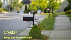  Presentation with mail - Colorful PPT theme enhanced with mailbox - black mail box in front backdrop and a tawny brown colored foreground