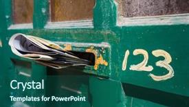  Presentation with newspapers - Presentation theme enhanced with mailbox - front door letter slot full background and a ocean colored foreground