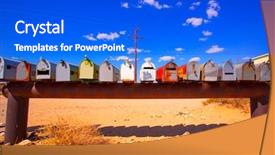  Presentation with mail - PPT theme having mailbox - grunge mail boxes background and a cobalt blue colored foreground