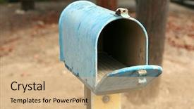  Presentation with mail - Audience pleasing PPT theme consisting of mailbox - old us postal mail box backdrop and a coral colored foreground