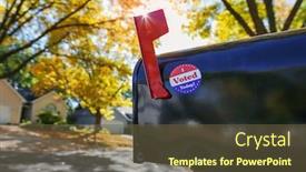  Presentation with voting - Audience pleasing PPT theme consisting of mailbox-with-an-i-voted backdrop and a tawny brown colored foreground