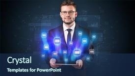  Presentation with tablet - PPT layouts consisting of mailing concept on a tablet background and a  colored foreground