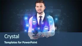  Presentation with tablet - Beautiful PPT layouts featuring mailing concept on a tablet backdrop and a  colored foreground