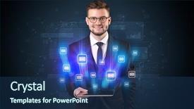  Presentation with tablet - Presentation theme consisting of mailing concept on a tablet background and a  colored foreground