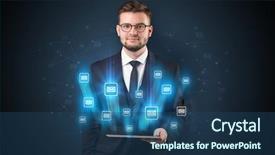  Presentation with tablet - Colorful theme enhanced with mailing concept on a tablet backdrop and a  colored foreground