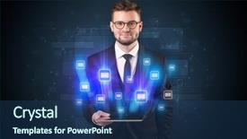  Presentation with tablet - Beautiful presentation design featuring mailing concept on a tablet backdrop and a  colored foreground