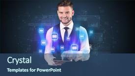  Presentation with tablet - Amazing slides having mailing concept on a tablet backdrop and a  colored foreground