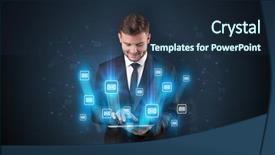  Presentation with tablet - PPT layouts enhanced with mailing concept on a tablet background and a  colored foreground