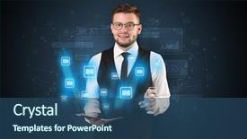  Presentation with tablet - Presentation design consisting of mailing concept on a tablet background and a ocean colored foreground