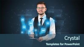  Presentation with modern medicine cardiology concept mixed - Presentation theme featuring mailing concept on a tablet background and a ocean colored foreground