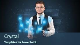  Presentation with tablet - Slide set featuring mailing concept on a tablet background and a ocean colored foreground